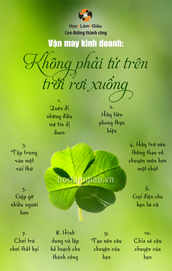 Vận may kinh doanh: Không phải từ trên trời rơi xuống